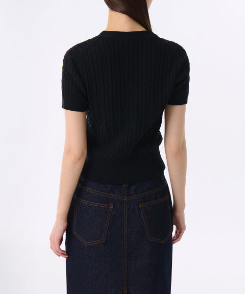 MUSINSA STANDARD WOMAN MUSINSA STANDARD WOMAN Women's Cable Short Sleeve Cardigan (Size M)