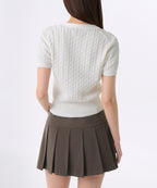 MUSINSA STANDARD WOMAN MUSINSA STANDARD WOMAN Women's Cable Short Sleeve Cardigan [Size M]