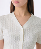 MUSINSA STANDARD WOMAN MUSINSA STANDARD WOMAN Women's Cable Short Sleeve Cardigan [Size M]