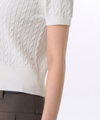 MUSINSA STANDARD WOMAN MUSINSA STANDARD WOMAN Women's Cable Short Sleeve Cardigan [Size M]
