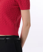 MUSINSA STANDARD WOMAN MUSINSA STANDARD WOMAN Cardigan Short Sleeve [Red]
