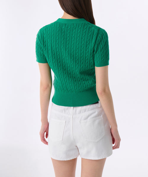 MUSINSA STANDARD WOMAN MUSINSA STANDARD WOMAN Cardigan Short Sleeve [Green]