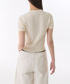 MUSINSA STANDARD WOMAN MUSINSA STANDARD WOMAN Women's Cable Crew Neck Short Sleeve Knit [Size]