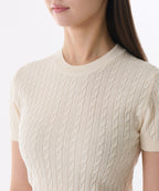 MUSINSA STANDARD WOMAN MUSINSA STANDARD WOMAN Women's Cable Crew Neck Short Sleeve Knit [Size]