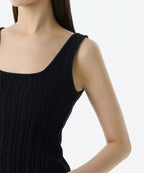 MUSINSA STANDARD WOMAN MUSINSA STANDARD WOMAN Women's Cable Knit Sleeveless Top [Black]