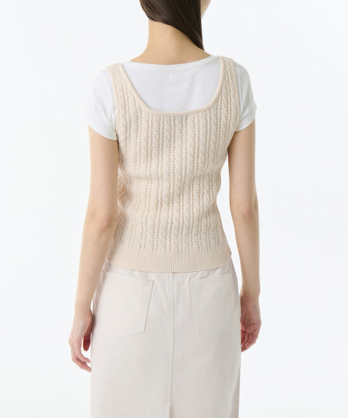 MUSINSA STANDARD WOMAN MUSINSA STANDARD WOMAN Women's Cable Knit Sleeveless Top (Size L)