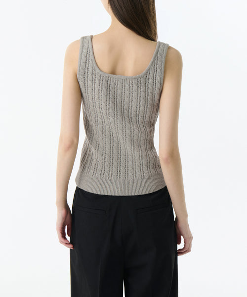 MUSINSA STANDARD WOMAN MUSINSA STANDARD WOMAN Women's Cable Knit Sleeveless Top (Light Warm Gray)
