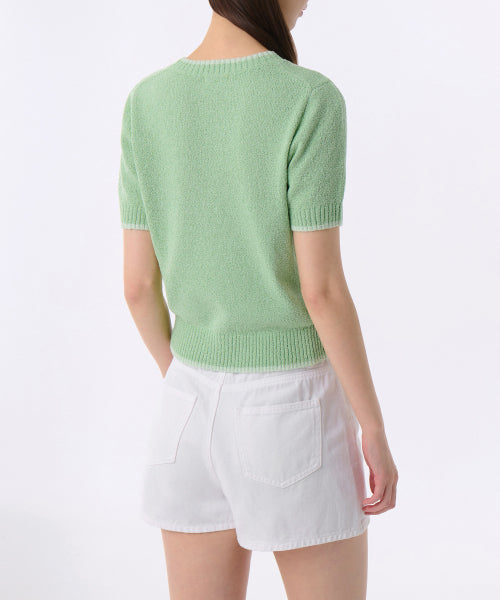 MUSINSA STANDARD WOMAN MUSINSA STANDARD WOMAN Women's Mini Bouclinger Short Sleeve Knit Green/Mint