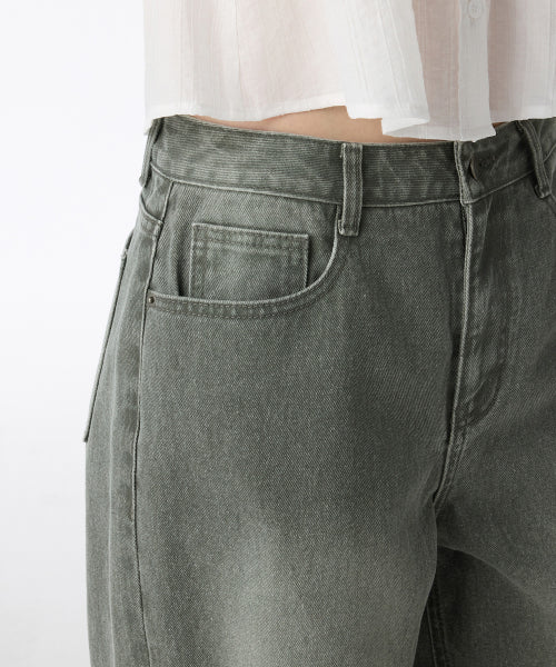 MUSINSA STANDARD WOMAN MUSINSA STANDARD WOMAN Denim Wide Pants Khaki Gray