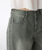 MUSINSA STANDARD WOMAN MUSINSA STANDARD WOMAN Denim Wide Pants Khaki Gray