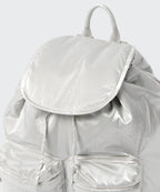 MUSINSA STANDARD WOMAN MUSINSA STANDARD WOMAN Women's Shiny Flap Mini Backpack Silver