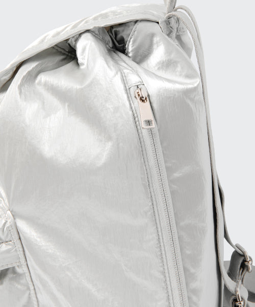 MUSINSA STANDARD WOMAN MUSINSA STANDARD WOMAN Women's Shiny Flap Mini Backpack Silver