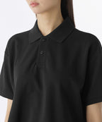 MUSINSA STANDARD WOMAN MUSINSA STANDARD WOMAN Relaxed Crop Pique Polo Shirt Black