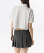 MUSINSA STANDARD WOMAN MUSINSA STANDARD WOMAN Women's Relaxed Crop Pique Polo Shirt (White)