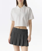 MUSINSA STANDARD WOMAN MUSINSA STANDARD WOMAN Women's Relaxed Crop Pique Polo Shirt (White)