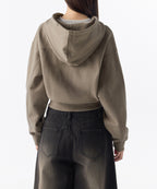 MUSINSA STANDARD WOMAN MUSINSA STANDARD WOMAN Women's Hoodie Crop Zip-up [Taupe]