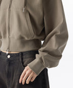 MUSINSA STANDARD WOMAN MUSINSA STANDARD WOMAN Women's Hoodie Crop Zip-up [Taupe]