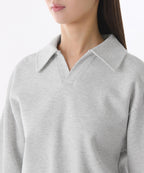MUSINSA STANDARD WOMAN MUSINSA STANDARD WOMAN Sweatshirt Collared Melange Light Gray