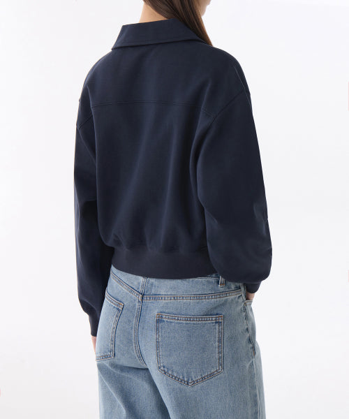 MUSINSA STANDARD WOMAN MUSINSA STANDARD WOMAN Sweatshirt Collared Navy