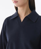 MUSINSA STANDARD WOMAN MUSINSA STANDARD WOMAN Sweatshirt Collared Navy