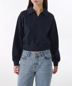 MUSINSA STANDARD WOMAN MUSINSA STANDARD WOMAN Sweatshirt Collared Navy