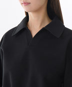 MUSINSA STANDARD WOMAN MUSINSA STANDARD WOMAN Women's Double Knit Collared Sweatshirt [Black]