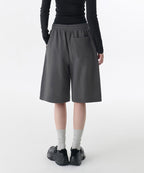 MUSINSA STANDARD WOMAN MUSINSA STANDARD WOMAN Women's One Tuck Bermuda Sweatpants [Gunmetal] - Size M
