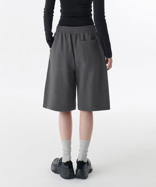 MUSINSA STANDARD WOMAN MUSINSA STANDARD WOMAN Women's One Tuck Bermuda Sweatpants [Gunmetal] - Size M