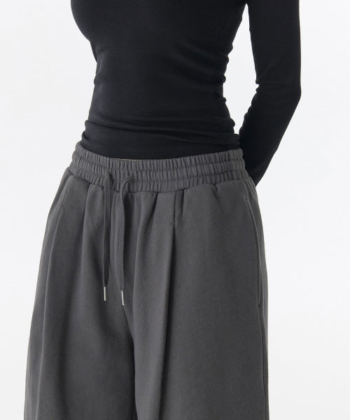 MUSINSA STANDARD WOMAN MUSINSA STANDARD WOMAN Women's One Tuck Bermuda Sweatpants [Gunmetal] - Size M