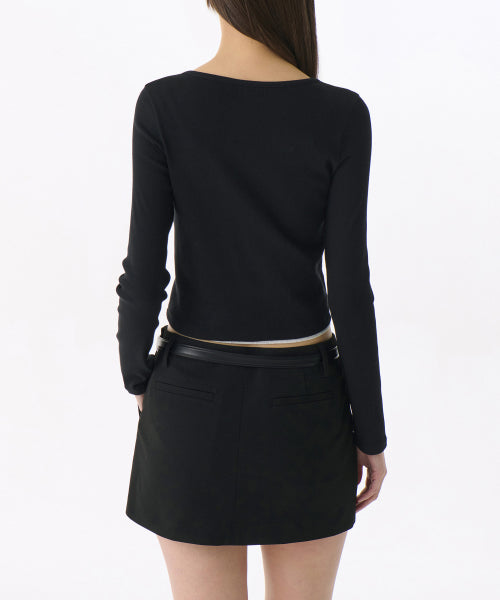 MUSINSA STANDARD WOMAN MUSINSA STANDARD WOMAN Cardigan Slim Scoop Neck [Black]