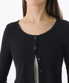 MUSINSA STANDARD WOMAN MUSINSA STANDARD WOMAN Cardigan Slim Scoop Neck [Black]