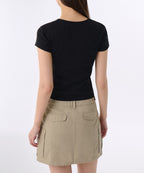 MUSINSA STANDARD WOMAN MUSINSA STANDARD WOMAN Women's Slim Crew Neck Button T-Shirt (Size S)
