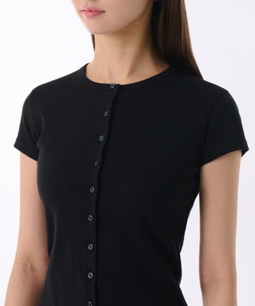 MUSINSA STANDARD WOMAN MUSINSA STANDARD WOMAN Women's Slim Crew Neck Button T-Shirt (Size S)