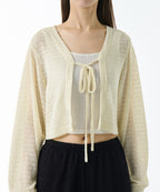 MUSINSA STANDARD WOMAN MUSINSA STANDARD WOMAN Women's Crochet Tie Up Crop Cardigan