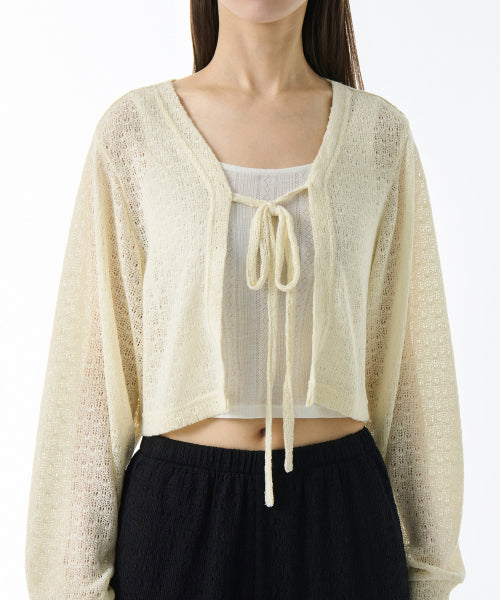 MUSINSA STANDARD WOMAN MUSINSA STANDARD WOMAN Women's Crochet Tie Up Crop Cardigan