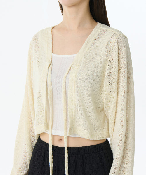 MUSINSA STANDARD WOMAN MUSINSA STANDARD WOMAN Women's Crochet Tie Up Crop Cardigan