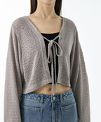 MUSINSA STANDARD WOMAN MUSINSA STANDARD WOMAN Crochet Tie Up Crop Cardigan