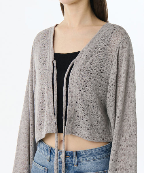 MUSINSA STANDARD WOMAN MUSINSA STANDARD WOMAN Crochet Tie Up Crop Cardigan