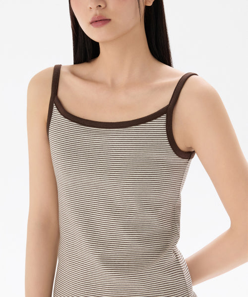 MUSINSA STANDARD WOMAN MUSINSA STANDARD WOMAN T-Shirt Sleeveless [Cream/Brown]