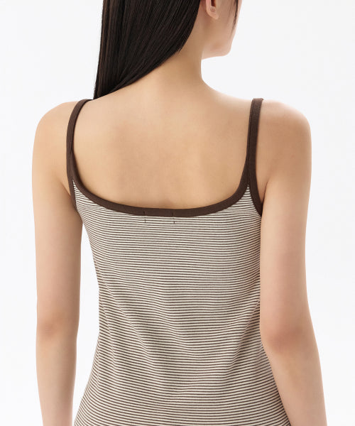 MUSINSA STANDARD WOMAN MUSINSA STANDARD WOMAN T-Shirt Sleeveless [Cream/Brown]