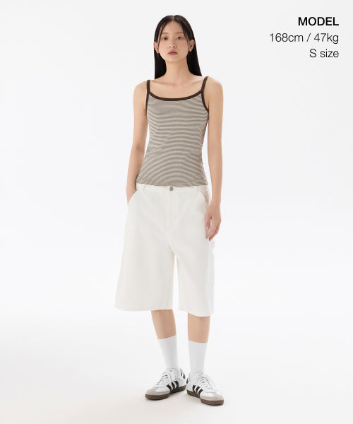 MUSINSA STANDARD WOMAN MUSINSA STANDARD WOMAN T-Shirt Sleeveless [Cream/Brown]