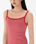 MUSINSA STANDARD WOMAN MUSINSA STANDARD WOMAN Women's T-Shirt Narrow Stripe Sleeveless [Ivory/Red]