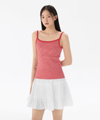 MUSINSA STANDARD WOMAN MUSINSA STANDARD WOMAN Women's T-Shirt Narrow Stripe Sleeveless [Ivory/Red]