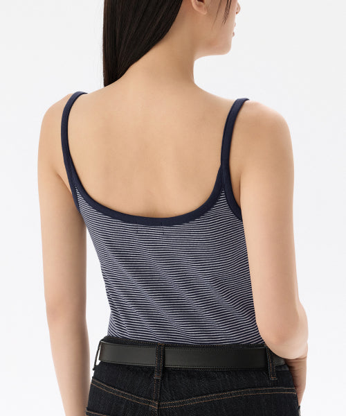 MUSINSA STANDARD WOMAN MUSINSA STANDARD WOMAN T-Shirt Sleeveless [Navy/Ivory]