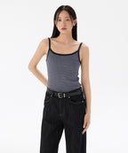 MUSINSA STANDARD WOMAN MUSINSA STANDARD WOMAN T-Shirt Sleeveless [Navy/Ivory]