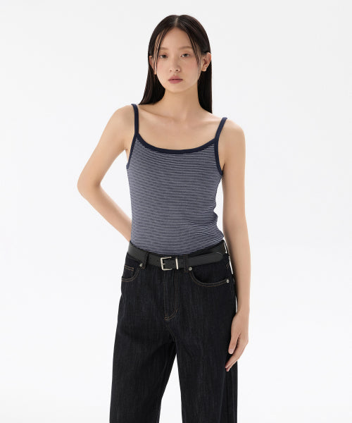 MUSINSA STANDARD WOMAN MUSINSA STANDARD WOMAN T-Shirt Sleeveless [Navy/Ivory]