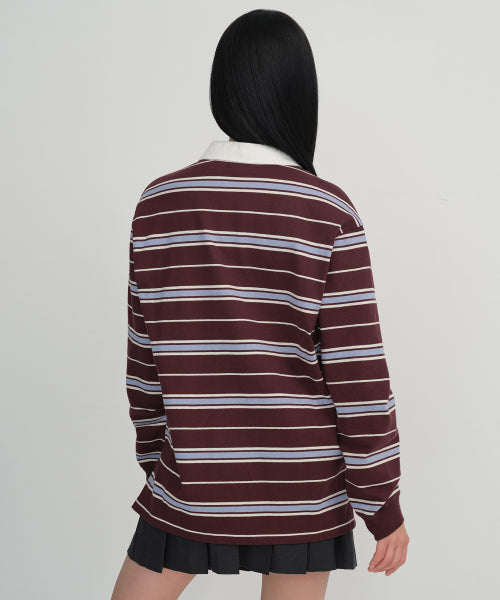 MUSINSA STANDARD WOMAN MUSINSA STANDARD WOMAN Women's Relaxed Multi-Stripe Rugby Shirt (Size M)