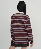 MUSINSA STANDARD WOMAN MUSINSA STANDARD WOMAN Women's Relaxed Multi-Stripe Rugby Shirt (Size M)