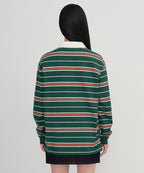 MUSINSA STANDARD WOMAN MUSINSA STANDARD WOMAN T-Shirt Women's Relaxed Multi-Stripe Rugby Shirt