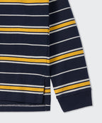MUSINSA STANDARD WOMAN MUSINSA STANDARD WOMAN Relaxed Multi-Stripe Rugby Shirt (Navy)
